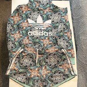 Adidas Multicolor Graphic Hoodie and Shorts